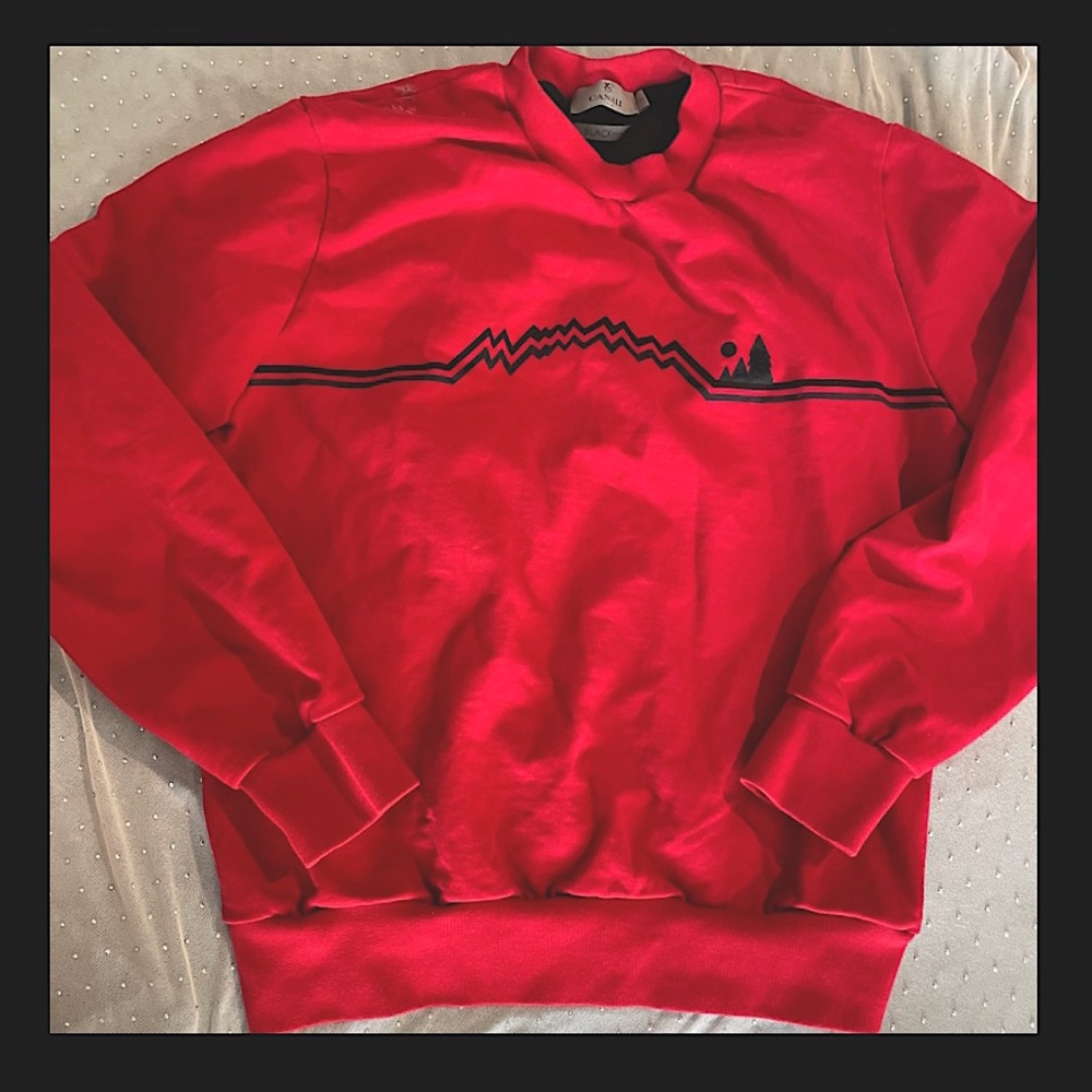 Red Canali Mens Crewneck Sweater “Black Edition”